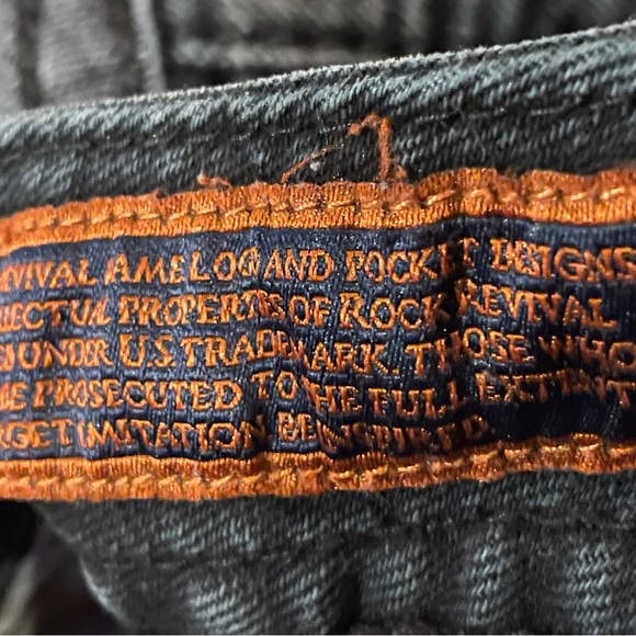 ROCK REVIVAL BLACK AMY SKINNY EMBELLISHED DISTRESSED DENIM POCKETS JEANS SIZE 29 - Picture 8 of 10